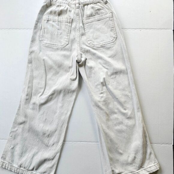 Universal Thread Wide Leg Highest Rise Jeans Oatmeal Women's Size 00/24R - Picture 3 of 12